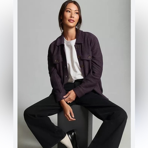 Sanctuary x Anthropologie Terra Knit Shacket Button Jacket Purple Women’s Small‌ - Picture 12 of 12